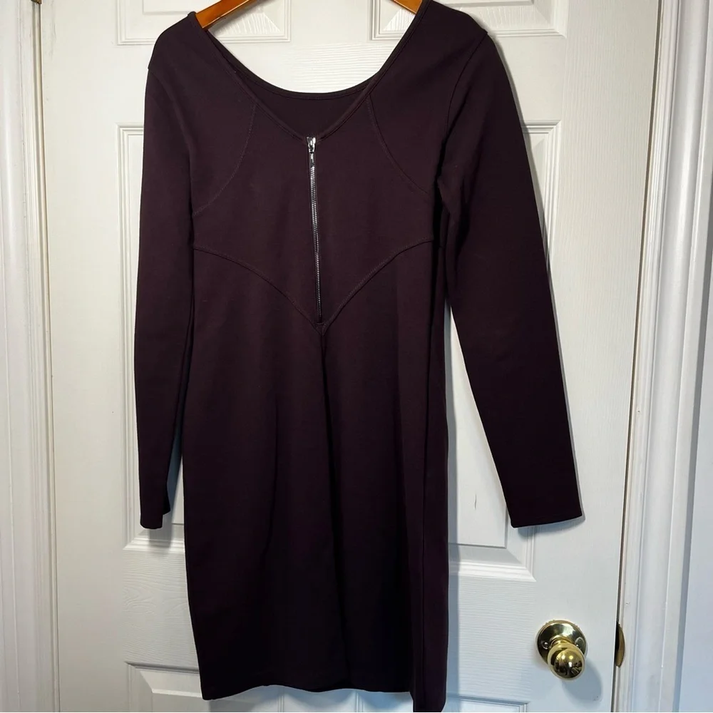 ATHLETA Purple Illusion Long Sleeve Dress Size Medium - Picture 3 of 8